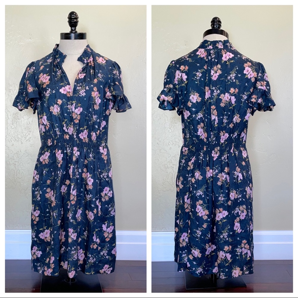 Rebecca Taylor Emilia Floral Silk Mini Dress Size 8 - Picture 1 of 13